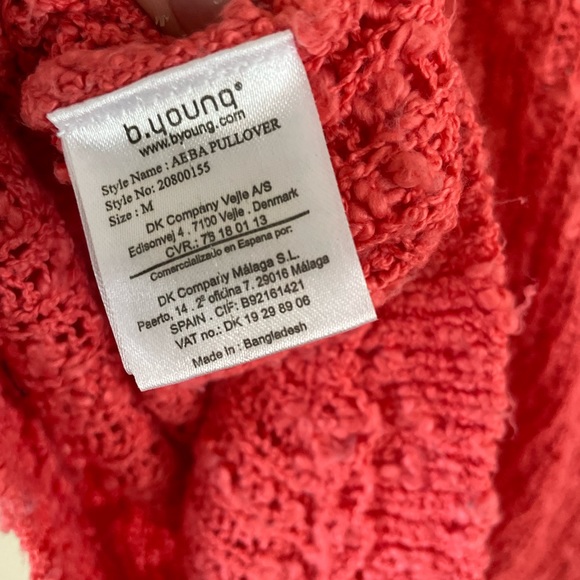 B. Young Aeba Pullover Textured Coral Size Medium - Picture 7 of 8